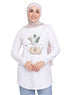 White Printed Long - Sleeve Design 31 - Khotwh